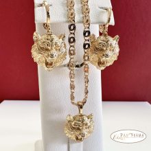 18K Gold Filled, antiallergén szett medálos nyaklánccal és fülbevalóval - Zoie 