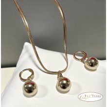 18K Gold Filled szett, medálos nyaklánccal és lógós fülbevalóval - Georgina 