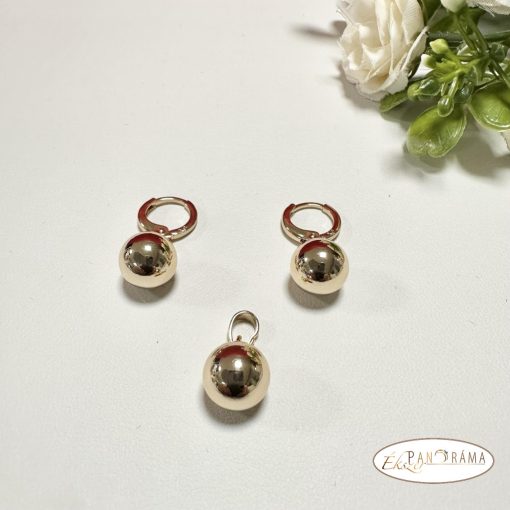 18K Gold Filled szett, lógós fülbevalóval és medállal - Renatha