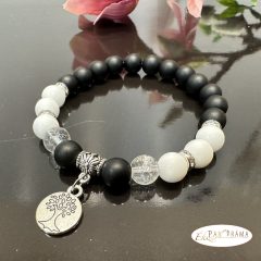 Ásványkő Karkötő  Jade -  ónix életfás 8 mm