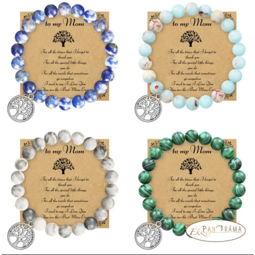 Anyáknapi ásványkő karkötő - Malachit