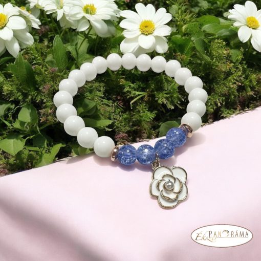 Ásványkő Karkötő  Jade -  blue 8 mm