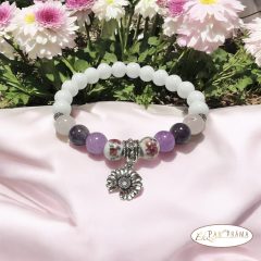 Ásványkő Karkötő  Jade - Ametist Flower