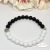 Ásványkő Karkötő életfa betéttel- Jade white and black 8 mm