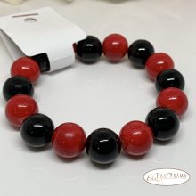 Ásványkő Karkötő  - black&red