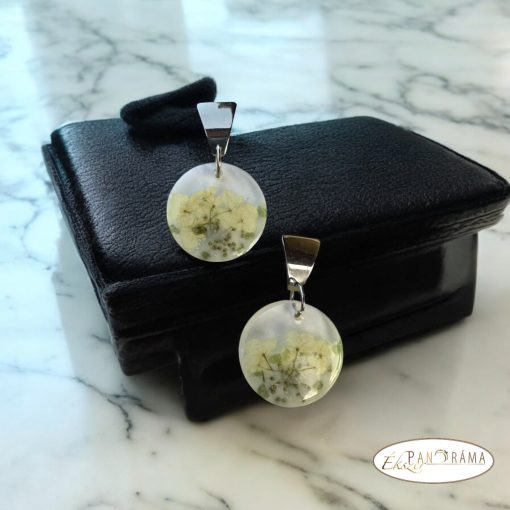 Kézműves, egyedi lógós fülbevaló - Opal