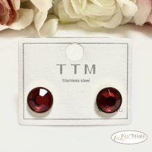 Nemeseacél, antiallergén, aranyozott fülbevaló - Fatime red