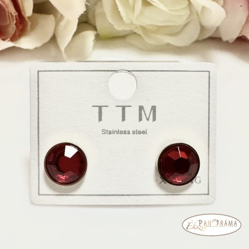 Nemeseacél, antiallergén, aranyozott fülbevaló - Fatime red