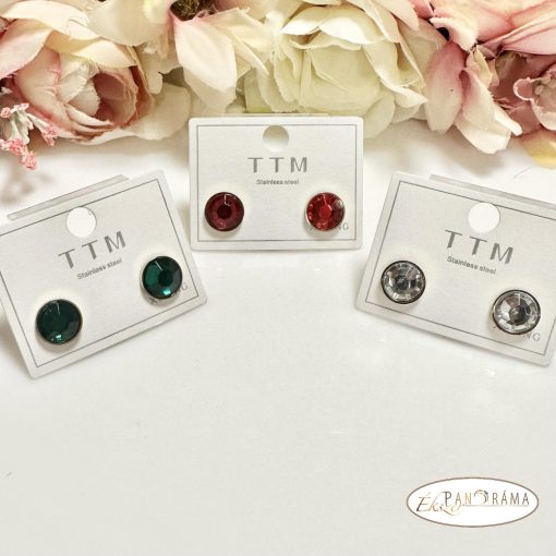 Nemeseacél, antiallergén, aranyozott fülbevaló - Fatime red