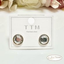 Nemeseacél, antiallergén, aranyozott fülbevaló - Fatime white