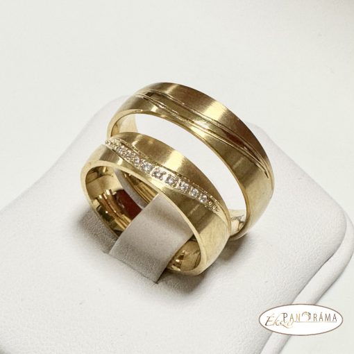 Nemesacél karika gyűrű,  köves - Tirana Gold