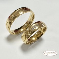 Nemesacél karika gyűrű,  köves - Luxus Gold 2