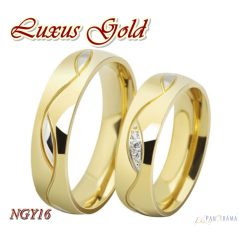 Nemesacél női karika gyűrű luxus gold 