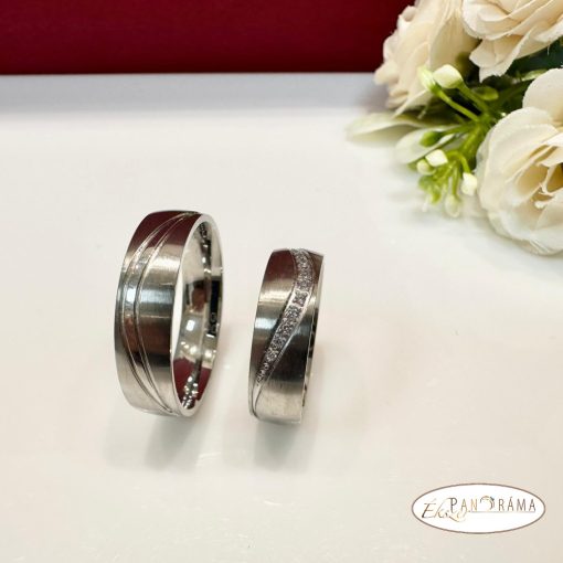 Nemesacél  női karikagyűrű  - TIRANA WHITE