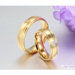 Nemesacél kő nélküli karika gyűrű Elegant gold 