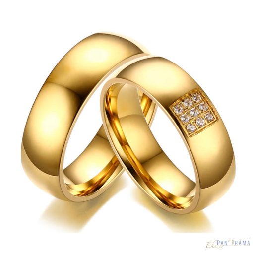 Nemesacél kő nélküli karika gyűrű Split gold 