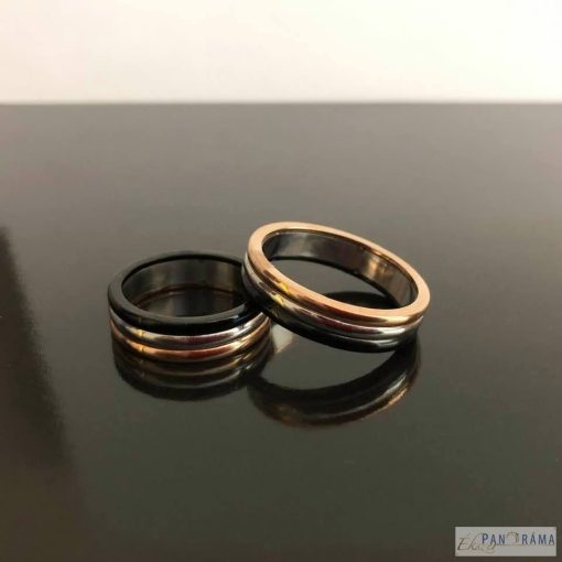 Nemesacél karika gyűrű  Tricolor