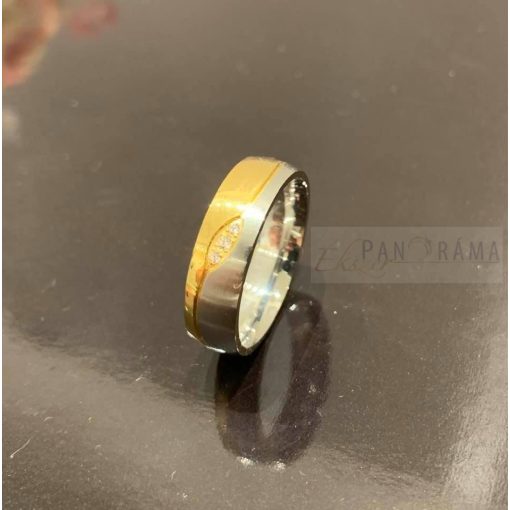 Nemesacél  karikagyűrű, női köves - Maya multicolor