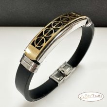 Férfi nemesacél kaucsuk karkötő - Coterie Gold