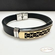 Férfi nemesacél kaucsuk karkötő - Coterie Gold