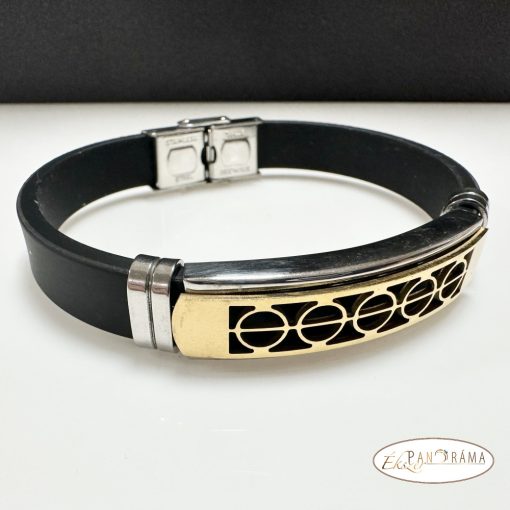 Férfi nemesacél kaucsuk karkötő - Coterie Gold