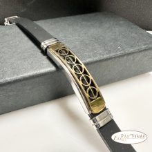 Férfi nemesacél kaucsuk karkötő - Coterie Gold