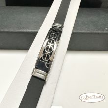 Férfi nemesacél kaucsuk karkötő - Coterie white