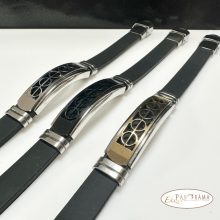 Férfi nemesacél kaucsuk karkötő - Coterie white