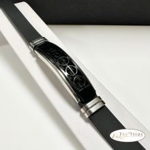 Férfi nemesacél kaucsuk karkötő - Coterie black