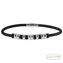 Férfi kaucsuk karkötő nemesacél elemekkel  -  Mark