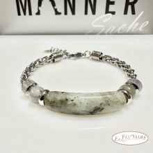 Nemesacél karkötő ásványkövekkel - Labradorit