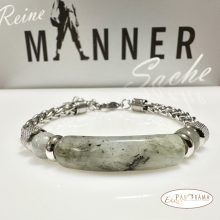 Nemesacél karkötő ásványkövekkel - Labradorit