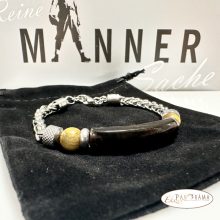 Nemesacél karkötő ásványkövekkel - Tigrisszem