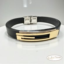 Férfi nemesacél kaucsuk karkötő - Dominik