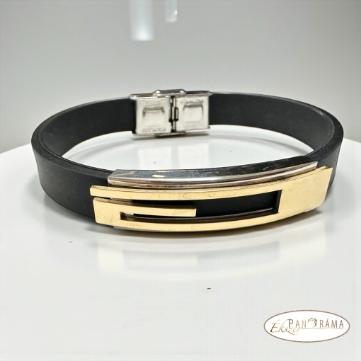 Férfi nemesacél kaucsuk karkötő - Dominik