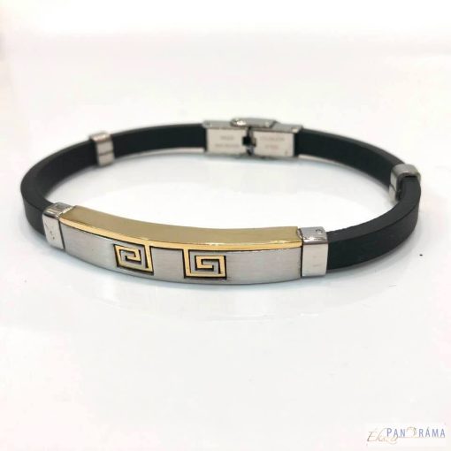 Férfi nemesacél kaucsuk karkötő - Benjamin