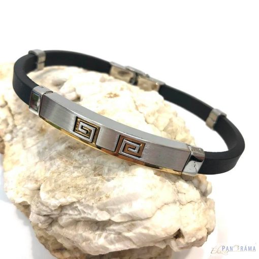 Férfi nemesacél kaucsuk karkötő - Benjamin