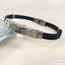 Férfi nemesacél kaucsuk karkötő - Cézár