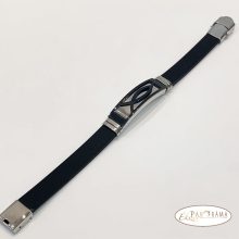 Férfi nemesacél kaucsuk karkötő - Fish