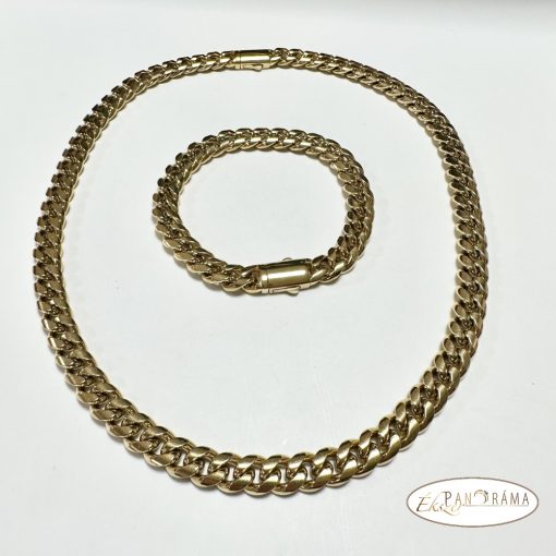 Nemesacél Aranyozott Nyaklánc és karkötő szettben - Milan Gold