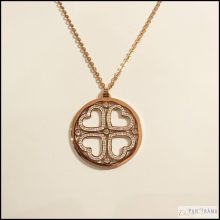 Acél nyaklánc Kristályos szívvirág- Rose Gold 