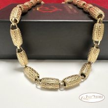 Nemesacél, aranyozott Férfi Nyaklánc barakk - Zeus 12