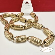 Nemesacél, aranyozott Férfi Nyaklánc barakk - Zeus 12