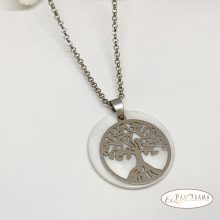 Nemesacél nyaklánc medállal - életfa