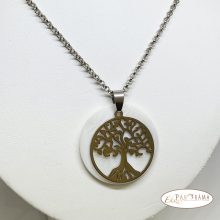 Nemesacél nyaklánc medállal - életfa