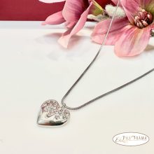 Nemesacél nyaklánc kristályos szív medállal - Loves 