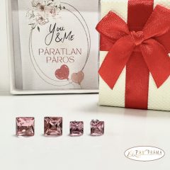   Páratlan Páros Eredeti kristályos, beszúrós, stiftes fülbevaló  -  Clara light rose