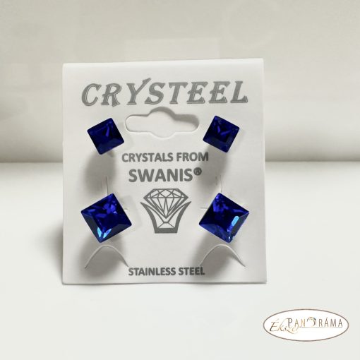 Páratlan Páros Eredeti kristályos, beszúrós, stiftes fülbevaló  -  Clara Majestic blue