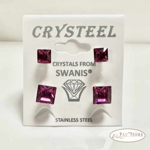 Páratlan Páros Eredeti kristályos, beszúrós, stiftes fülbevaló  -  Clara Fuchsia
