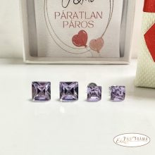 Páratlan Páros Eredeti kristályos, beszúrós, stiftes fülbevaló  -  Violet